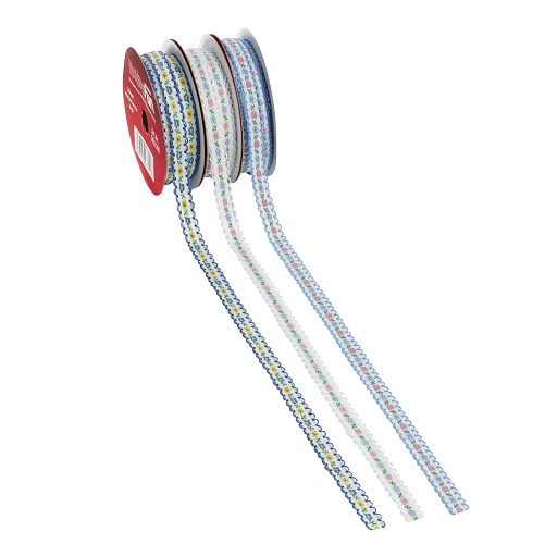 Fita 13mmx10mt Flores Azul / Amarelo