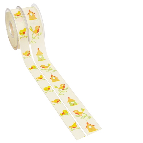 Fita 40mmx20mt Pássaros Fundo Creme