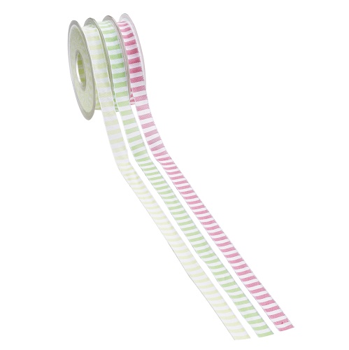 Fita 15mmx20mt Riscas Brancas e Rosa