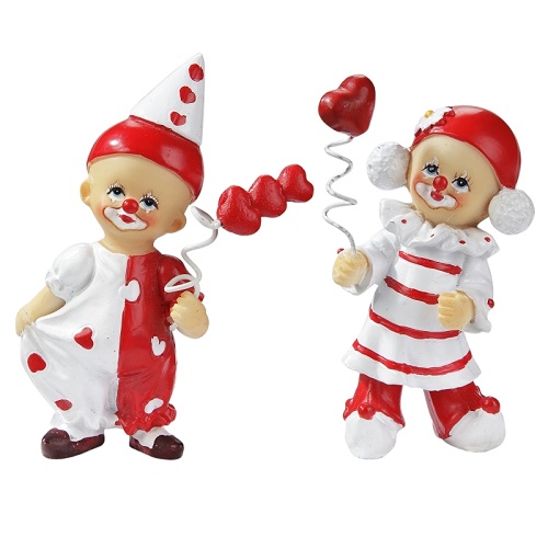 Palhaço III com Balão de 3 Corações 8cm