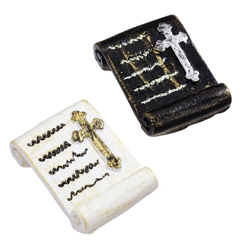 Placa com Cruz Creme/Ouro 3 cm (2)