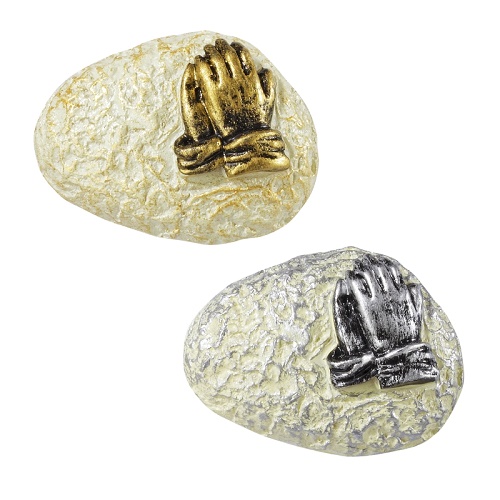 Pedra para Rezar Creme /Ouro 3cm (2)