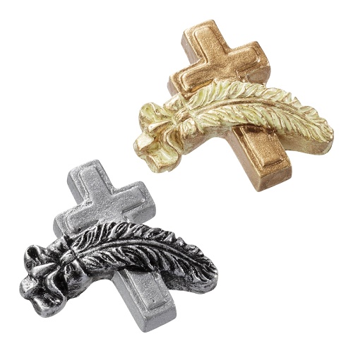 Cruz com Pena Prata/Preto 3cm (2)