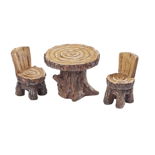 Mesa e Cadeira de Madeira 3x4cm