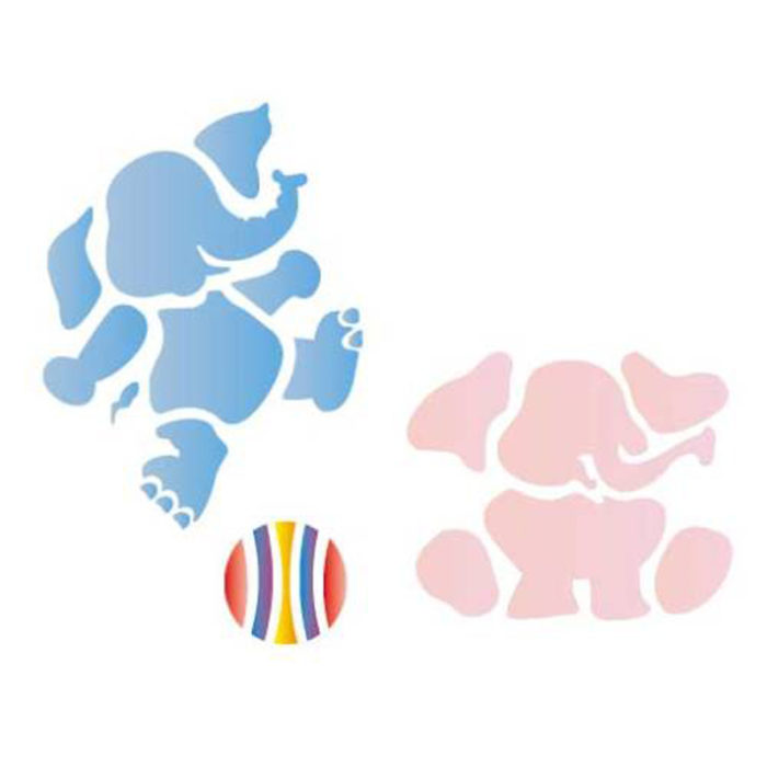 Stencil Opa 14x14 Elefantes