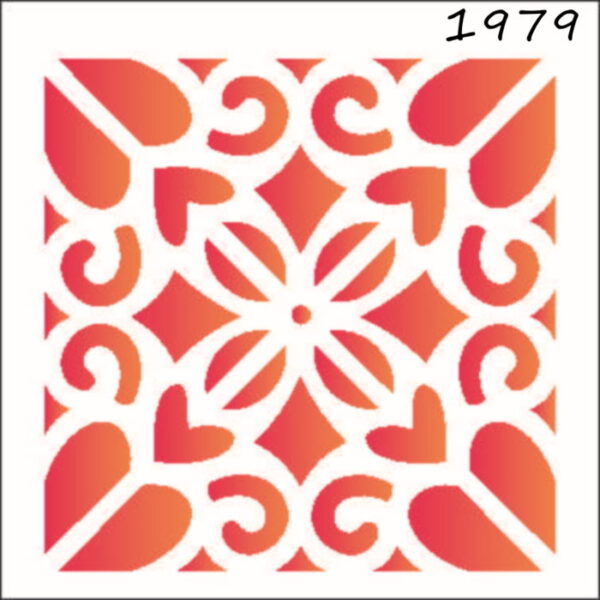 Stencil Opa 10x10 Ladrilho Coração II