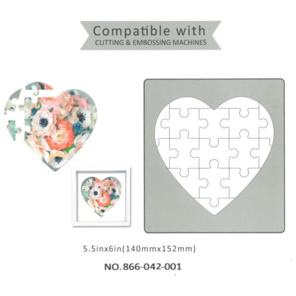 Cortante Eva Tecido Puzzle Heart