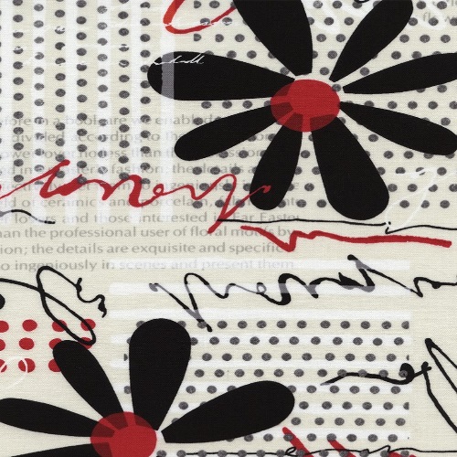 Tecido 100% Algodão Floral Abstrato Fundo Creme