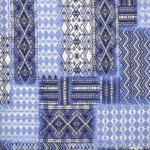 Tecido 100% Algodão Patchwork Azul