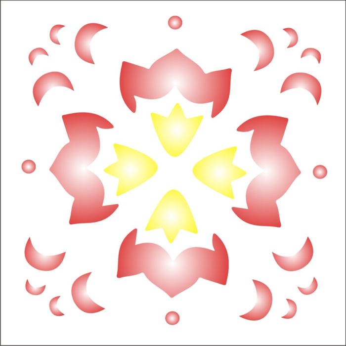 Stencil Opa 10x10 Arabesco Tulipa II