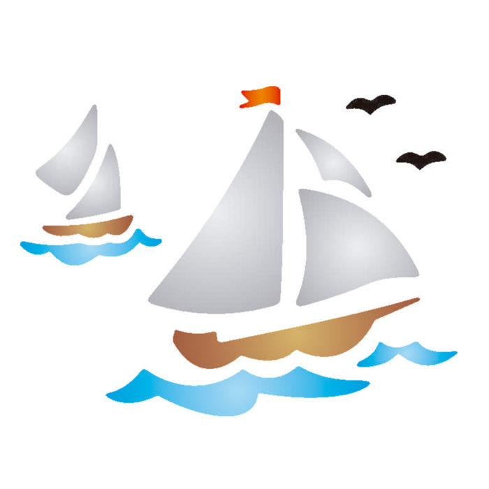 Stencil Opa 10x10 Infantil Barco á Vela