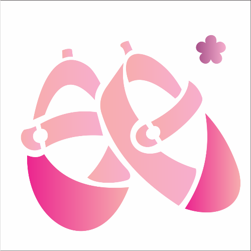 Stencil Opa 10x10 Infantil Sapatinho Menina