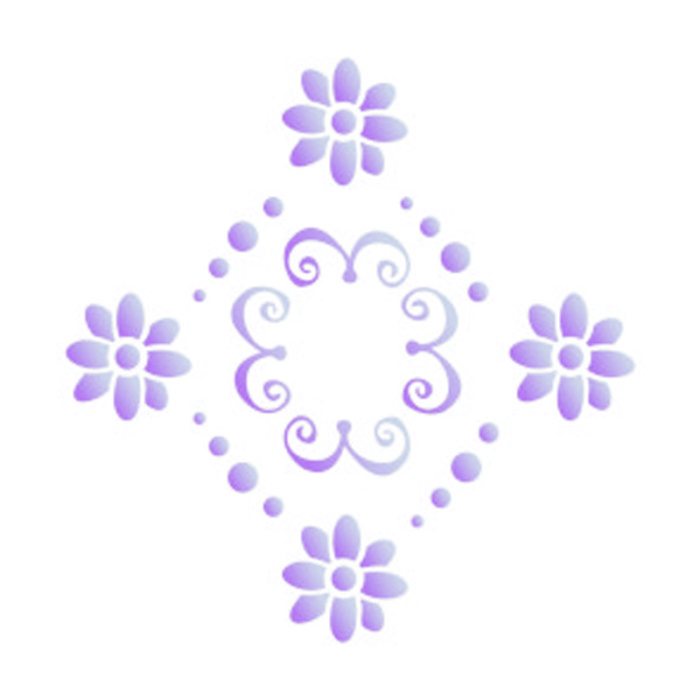 Stencil Opa 10x10 Medalhão Flôr