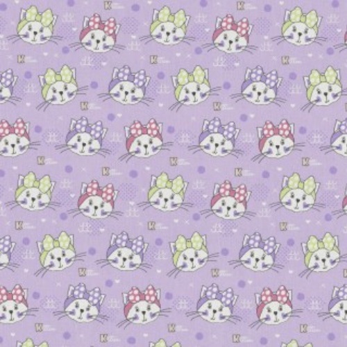 Tecido 100% Algodão Gatinhas Lilás