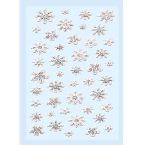 Sticker Flores Branco/Prata