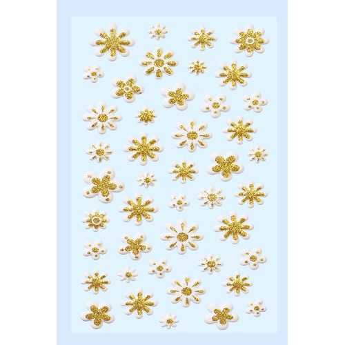 Sticker Flores Branco/Ouro