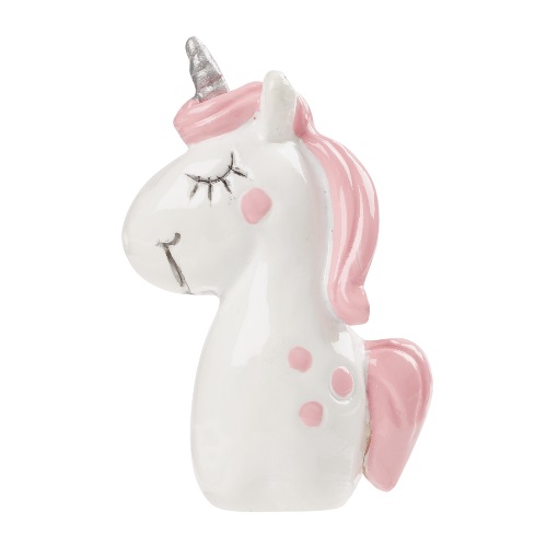 Unicórnio  3D Branco 4.5 Cm