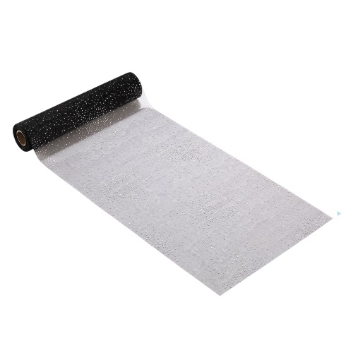 Rolo Organza Preto c/ Brilhantes 15 Mt. x 28 cm