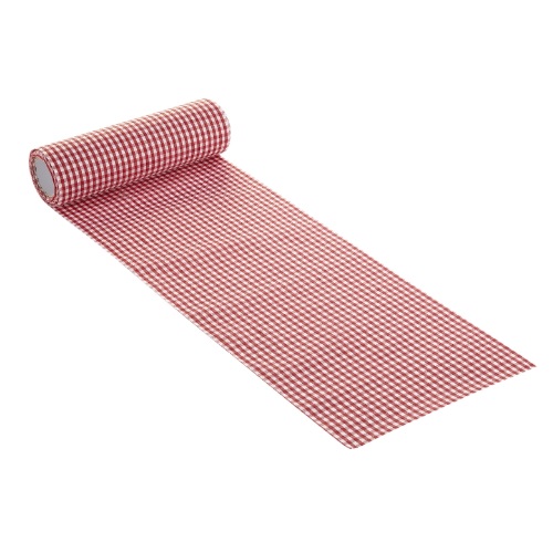 Rolo Tecido Quadrados Branco/Bordeaux 10 Mt. x 20cm