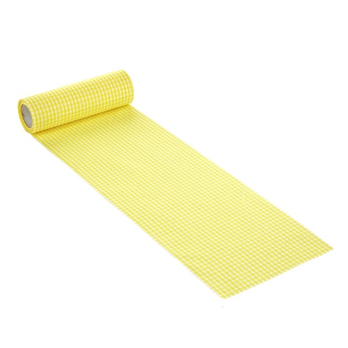 Rolo Tecido Algodão Quadrados Amarelo 20cm X 1 Mt