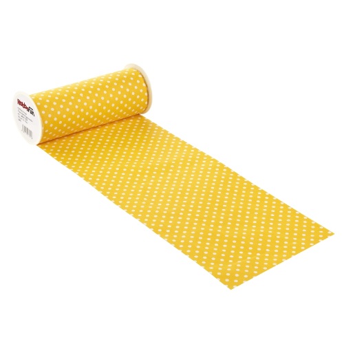 Rolo Tecido Algodão Bolas Amarelo 20cm X 10 Mt