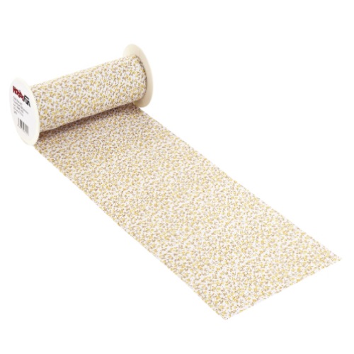 Rolo Tecido Algodão Flores Amarelo 20cm X 10 Mt