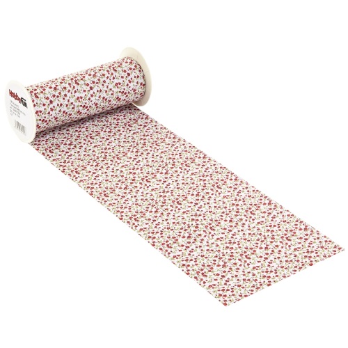 Rolo Tecido Algodão Flores Vermelho 20cm X 10 Mt
