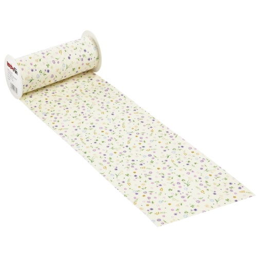 Rolo Tecido Flor Lilás Fundo Creme Provence 20cm X 10 Mt