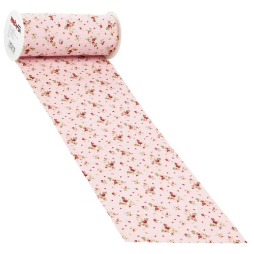 Rolo Tecido Flor Vermelha Fundo Rosa Toulouse 20cm X 10 Mt