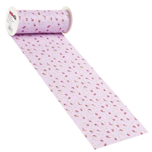 Rolo Tecido Fundo Lilás c/ Flores 20cm X 10 Mt