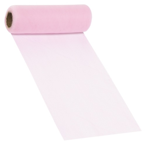 Rolo Tecido Tule Rosa 15cm X 15Mt