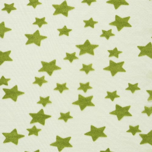 Rolo Tecido Organza Estrelas Verdes 15Mt