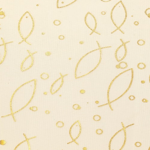 Rolo Tecido Peixes Creme 15Mt