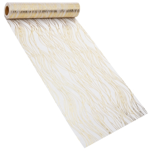 Rolo Tecido Ouro c/ Riscas 29cm X 15Mt