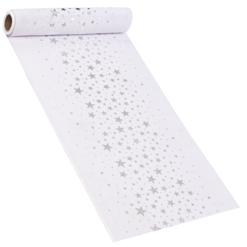 Rolo Tecido Linho Estrelas Mármore 28cm X 15Mt