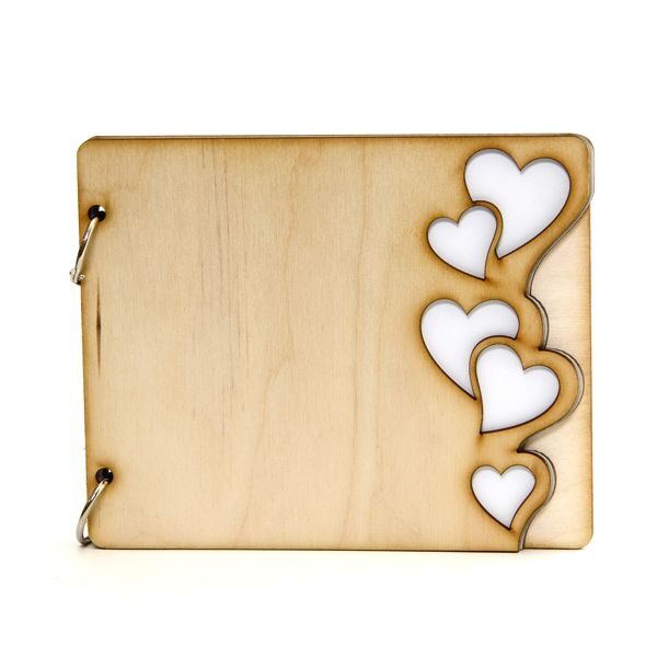 Album de Madeira Scrapbook Hearts 190x155mm