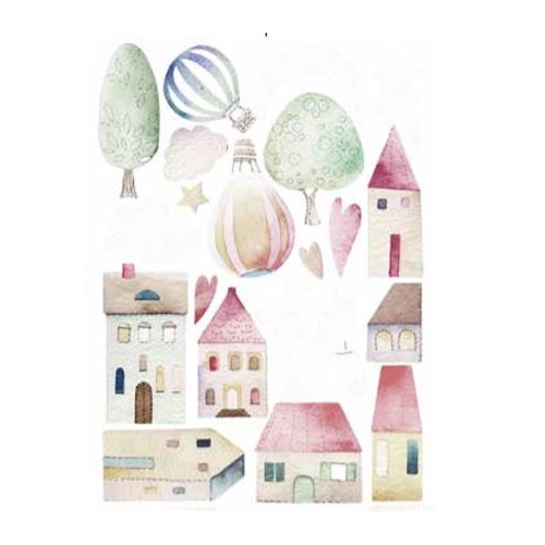 Folha Madeira A-4 Casas e Balões