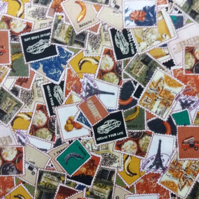 Tecido 100% Algodão Dear Friends Multicolor 1.10Mts.