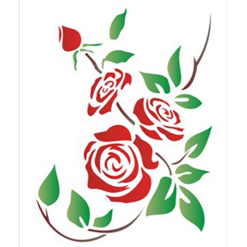 Stencil Opa 20x25 Flores Rosas