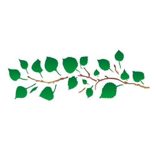 Stencil Opa 10x30 Galho c/ Folhas