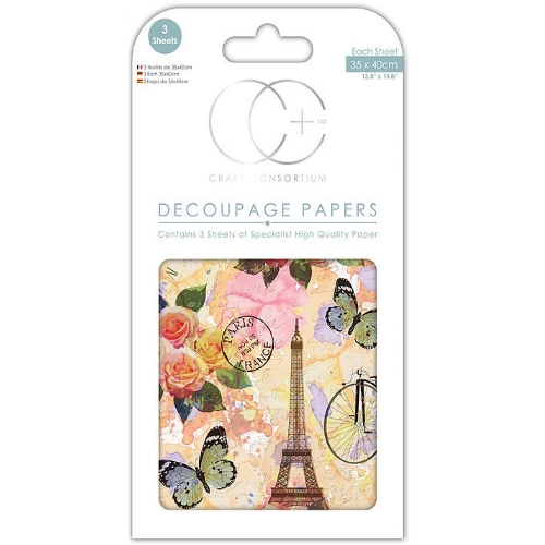 Papel Decoupage Paris In Bloom