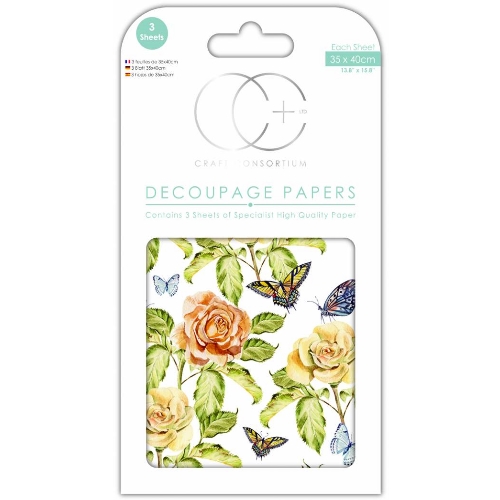 Papel Decoupage Rose Flutter