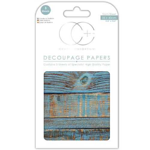 Papel Decoupage Blue Brushed Wood