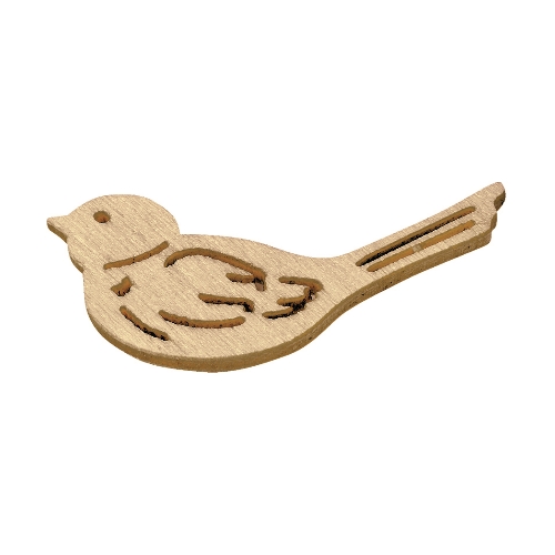 Passarinhos Madeira Natural 2 Cm. (Blister c/ 12 un.)