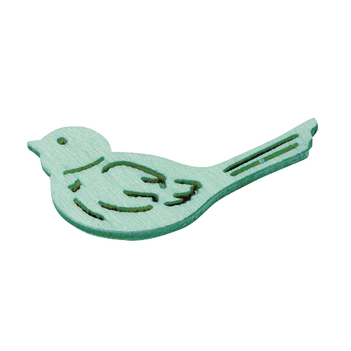 Passarinhos Madeira Verde 2Cm. (Blister c/ 12 un.)