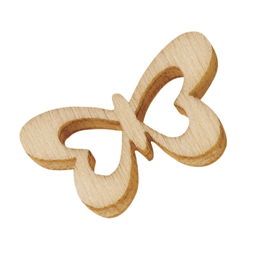 Borboletas Madeira Natural Escuro 2Cm. (Blister c/ 12 un.)