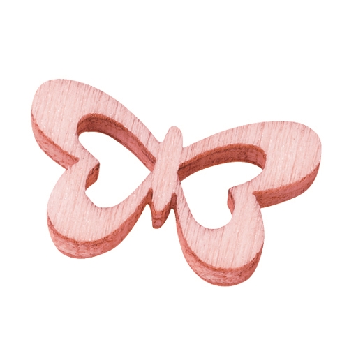 Borboletas Madeira Rosa 2Cm. (Blister c/ 12 un.)