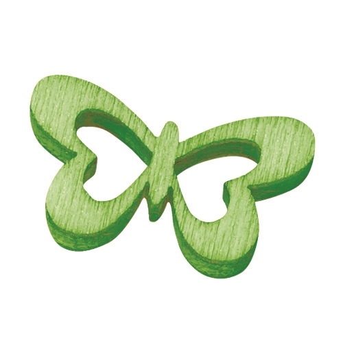 Borboletas Madeira Verde 2Cm. (Blister c/ 12 un.)