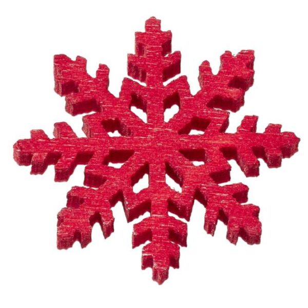 Flocos de Neve Vermelho 2 Cm. (Blister c/ 12 un.)