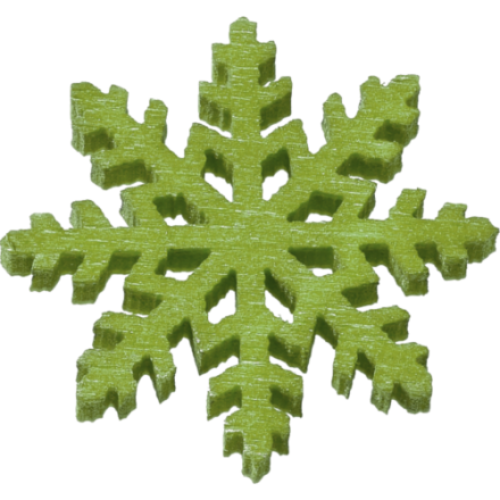 Flocos de Neve Verde 2 Cm. (Blister c/ 12 un.)